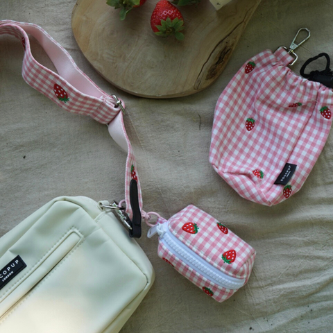 Strawberry Picnic Pup Poop Bag Holder