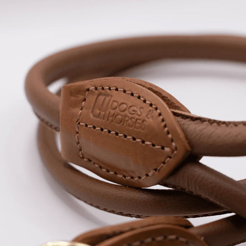 D&H Rolled Soft Leather Dog Lead