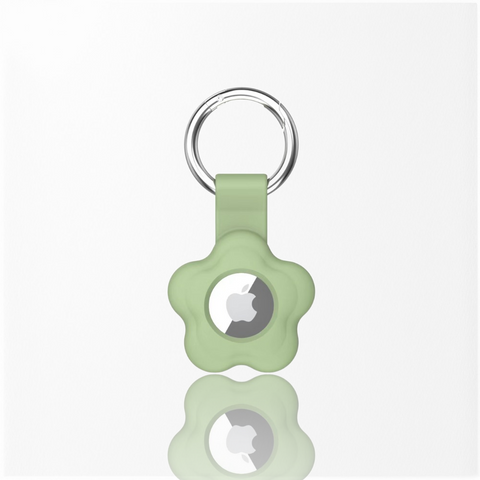 Sage Flower Silicone AirTag Case by Coconut Lane