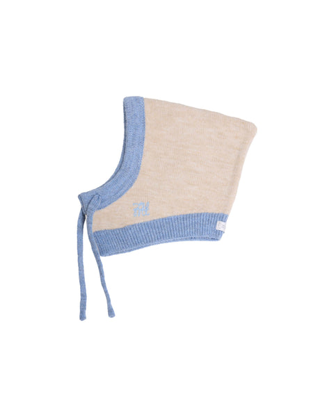 Pet Balaclava - Oat/Light Blue