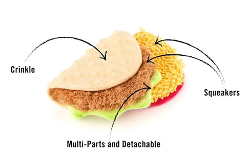 Taco Plush Dog Toy