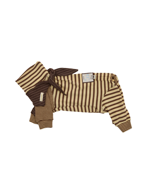 Canelé Striped Dog Onesie
