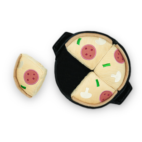 DEEP DISH PIZZA // ENRICHMENT DOG TOY // Squeaky + Snuffle