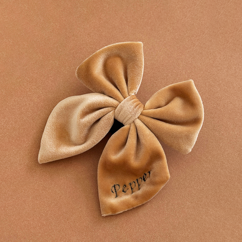 Luxe Velvet Sailor Bow Tie - Mocha