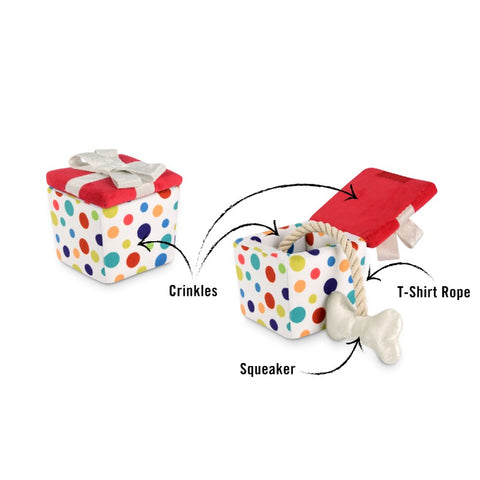 Party Time Pawfect Present Plush Dog Toy