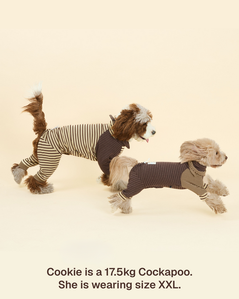 Canelé Striped Dog Onesie