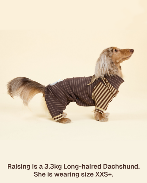 Canelé Striped Dog Onesie
