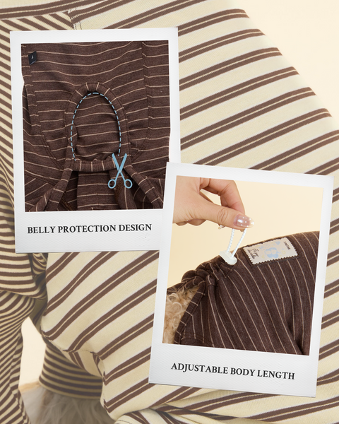 Canelé Striped Dog Onesie