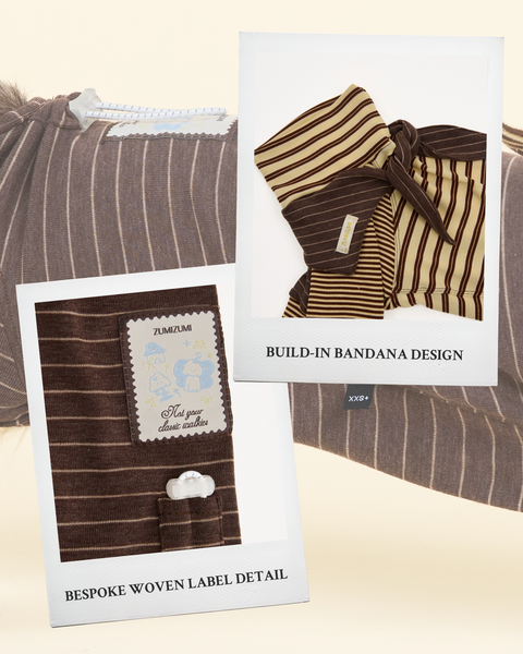 Canelé Striped Dog Onesie