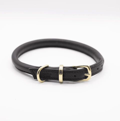 D&H Rolled Soft Leather Dog Collar