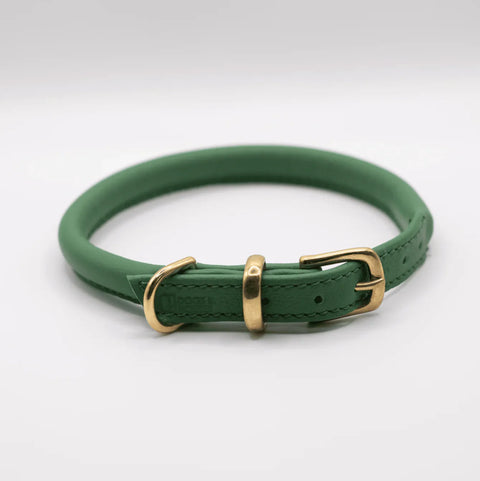 D&H Rolled Soft Leather Dog Collar