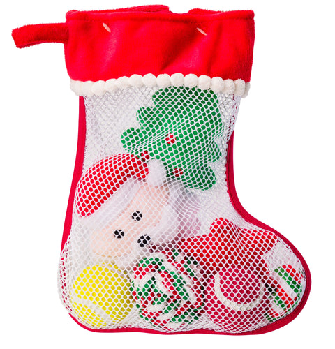 Santa Stocking For Dogs Filled 6 Toys