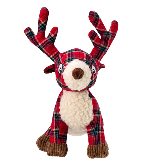 Red Tweed Reindeer Dog Toy