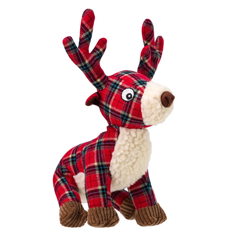 Red Tweed Reindeer Dog Toy