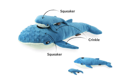 Big and Baby Blue Whale - Ocean Buddies Dog Toy