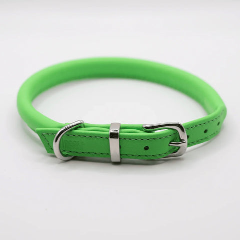 D&H Rolled Soft Leather Dog Collar