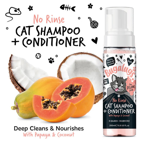 Bugalugs 2in1 Papaya&Coconut Cat NoRinse Shampoo