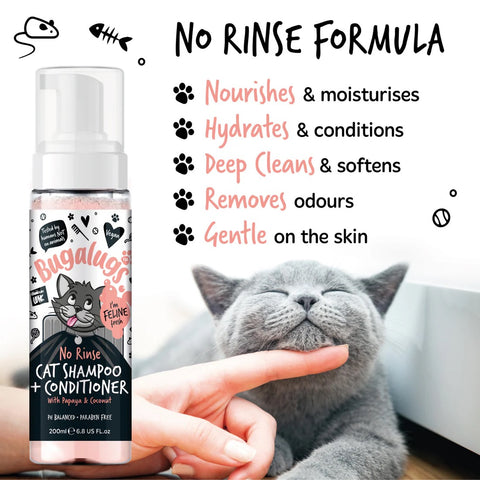 Bugalugs 2in1 Papaya&Coconut Cat NoRinse Shampoo