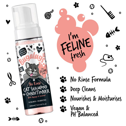 Bugalugs 2in1 Papaya&Coconut Cat NoRinse Shampoo