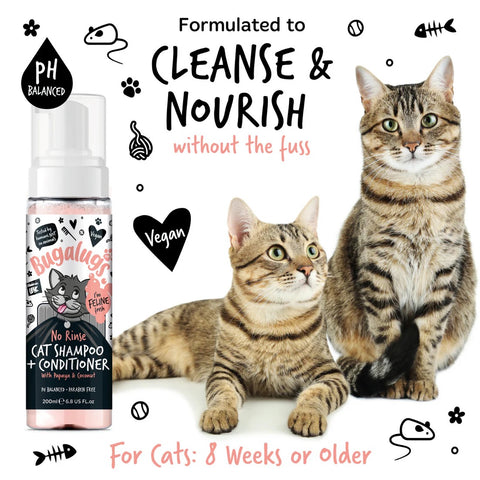 Bugalugs 2in1 Papaya&Coconut Cat NoRinse Shampoo