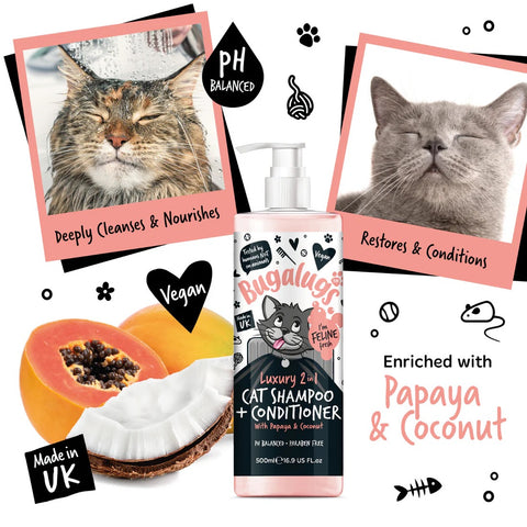 Bugalugs 2 in 1 Papaya & Coconut Cat Shampoo