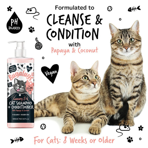 Bugalugs 2 in 1 Papaya & Coconut Cat Shampoo