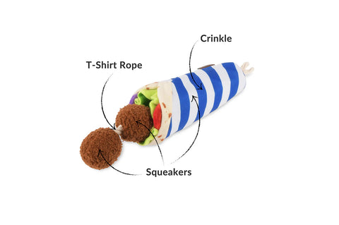 Fur-lafel Wrap - Plush Dog Toy