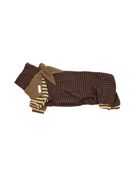 Canelé Striped Dog Onesie