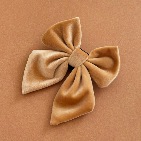 Luxe Velvet Sailor Bow Tie - Mocha