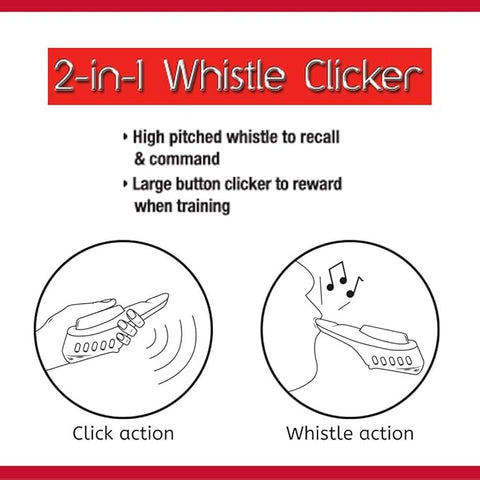 Mikki Mikki 2-in-1 High Pitched Whistle Clicker