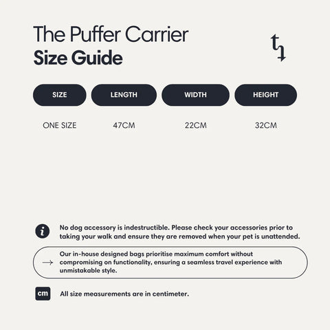 Puffer Dog Carrier Bag