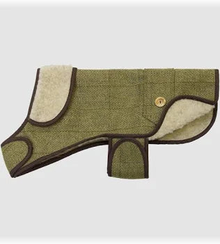 Modern Tweed Sherpa Dog Coat
